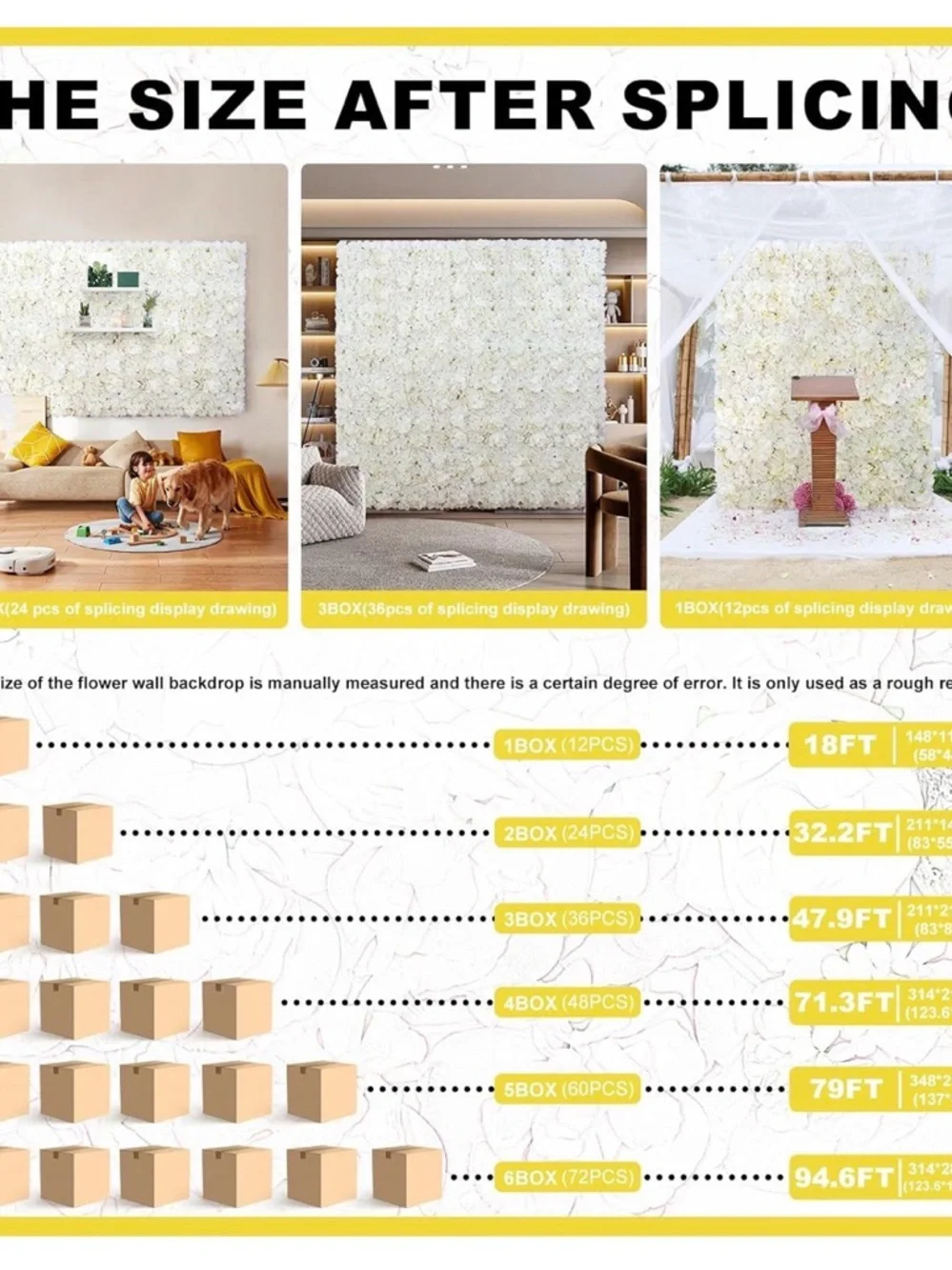 Flower Wall Backdrop 12-Pack 16.5